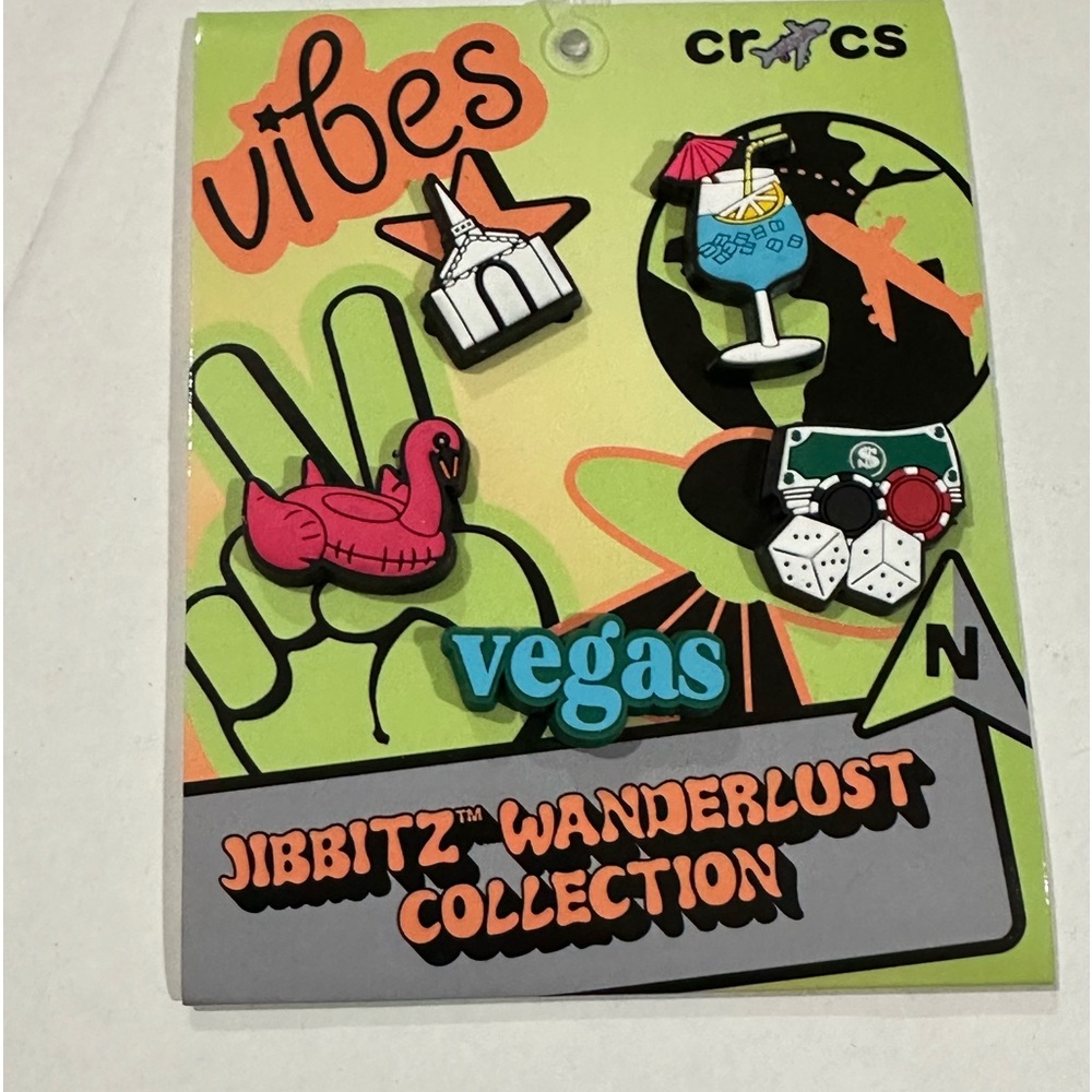 Crocs  Jibbitz LAS VEGAS Wanderlust Collection 5-Pack Charms NEW
